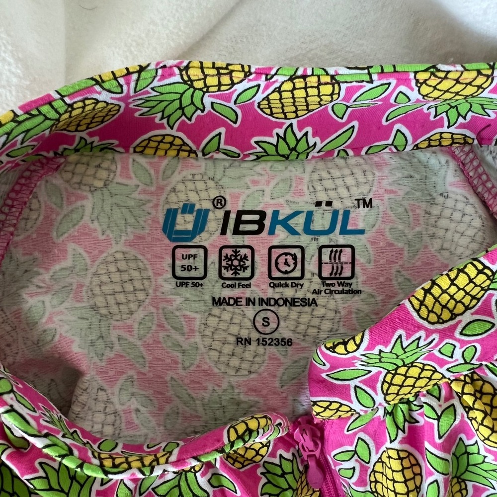 IBKUL Womens Pink Pineapple Print UPF 50+‎ Quarter Zip Golf Sporty Dress Small - Picture 5 of 15